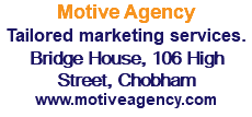 Motive Agency Tailored marketing services. Bridge House, 106 High Street, Chobham www.motiveagency.com