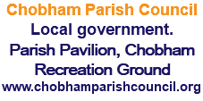 Chobham Parish Council Local government. Parish Pavilion, Chobham Recreation Ground www.chobhamparishcouncil.org